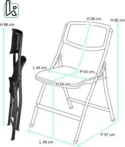 Lot De 4 Chaises Pliables SABA (Noir) -Promos Déco Vestiaire Boutique 9de507cc6fcc4e96824d44c866864de3