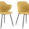 2 Chaises Design Tissu Jaune Chiné - VAN