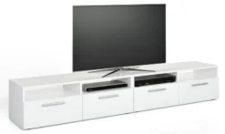 Meuble TV Diego Blanc Laqué Lot De 2