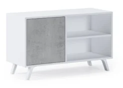 Meuble TV 100 WIND BLANC/CIMENT