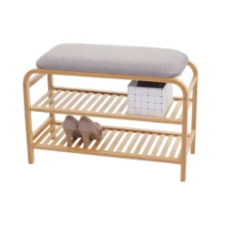 Étagère à Chaussures HWC-F72 Bambou -Promos Déco Vestiaire Boutique aca263d90bb54ff2b4a29cc0251aa16f