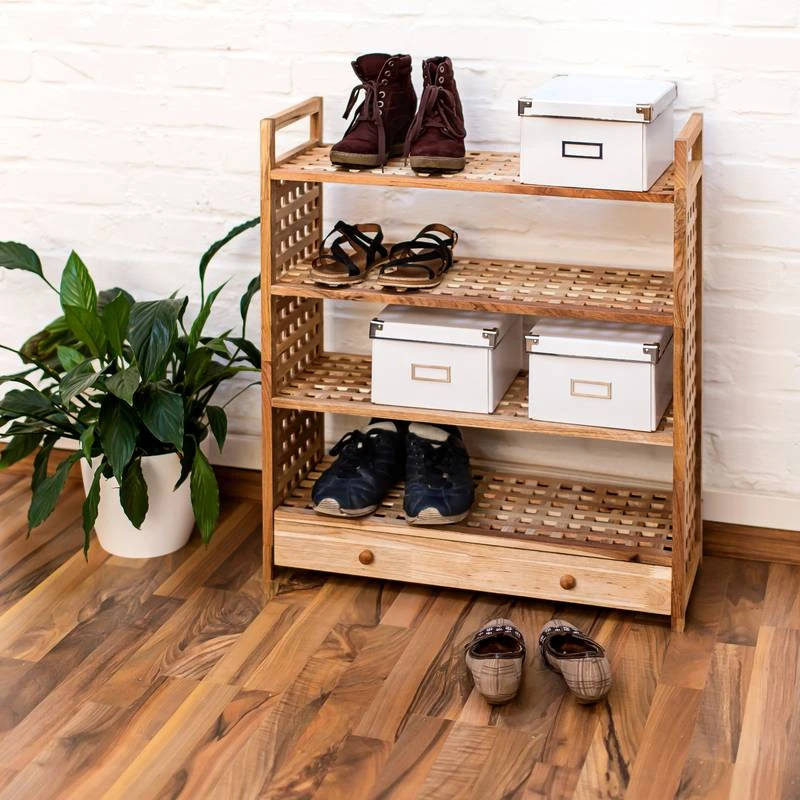 Étagère à Chaussures Armoire Noyer 2 Étagère à Chaussures Armoire Noyer – Image 2