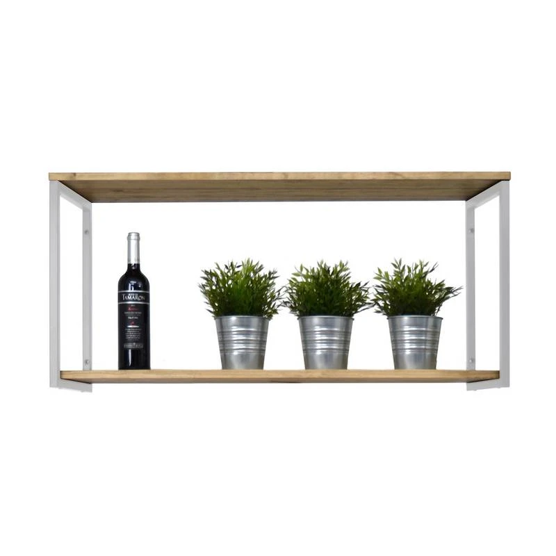 Étagère Murale Double 30x140x48 Blanc 2 Étagère Murale Double 30x140x48 Blanc – Image 2