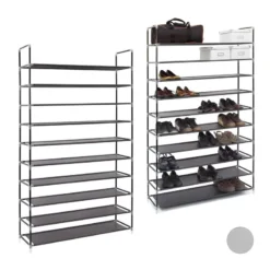 2x Étagères à Chaussures 50 Paires Gris -Promos Déco Vestiaire Boutique b40ad959d6a64bd99e87d2587f7a58d0