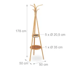 Portemanteau Bambou Avec étagères -Promos Déco Vestiaire Boutique b50b7800910e4ab4b1a5243f9db09539