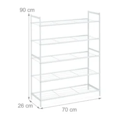 Étagère à Chaussures En Métal 5 Niveaux -Promos Déco Vestiaire Boutique b619faed7049402083a2c949473186db