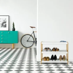 Etagère à Chaussures Blanche - Nature -Promos Déco Vestiaire Boutique b648a7f9aa8d4af49a471de9cab8e2fb