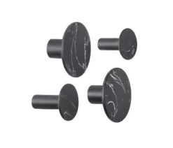 PRESENT TIME Lot De 4 Patères Marbrées