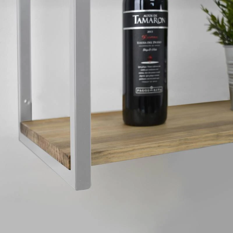 Étagère Murale Double 30x140x48 Blanc 4 Étagère Murale Double 30x140x48 Blanc – Image 4