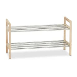 Étagère à Chaussures Noyer 6 Paires -Promos Déco Vestiaire Boutique beb2e0099114422b9ebfcf285036189a