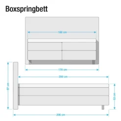 Lit Boxspring Ramona VI Imitation Cuir -Promos Déco Vestiaire Boutique bett ramona vi 160 x 200cm schwarz 3743556