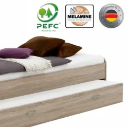 Lit Gigogne Pedro 90x200 -Promos Déco Vestiaire Boutique bett saania eiche 1388672