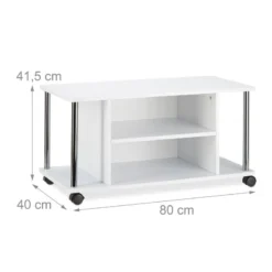 Meuble TV à Roulettes Blanc -Promos Déco Vestiaire Boutique c2e520877ece414b83e35ca4bdde9c27