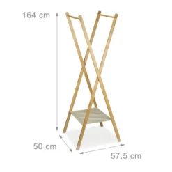 Portant à Vêtements En Bambou Pliant -Promos Déco Vestiaire Boutique d21c407663ef416885f846176474f740