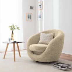 Fauteuil Pivotant Marvin -Promos Déco Vestiaire Boutique drehsessel marvin strukturstoff creme 4904968
