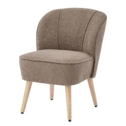 Fauteuil TIVOLI Tissu Bouclette Kaki -Promos Déco Vestiaire Boutique e02c73959e9d43a087c19eee4b97996a
