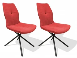 Lot 2 Chaises Design Tissu - MONTAINE