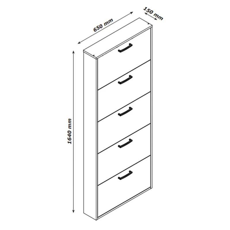 Meuble Chaussures Chêne H.164 Cm - TIDY 5 Meuble Chaussures Chêne H.164 Cm - TIDY – Image 5