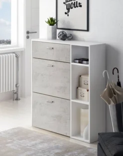 Meuble Chaussures Chêne/Gris Anthracite -Promos Déco Vestiaire Boutique e6e2d340ddbe41c181a6bb961aef3759