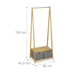 Portant En Bambou Avec Boîtes En Tissu -Promos Déco Vestiaire Boutique e8f6120f06a54ce59a012b84b097775a