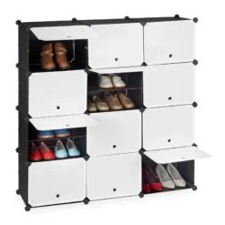 Étagère à Chaussures Noir Et Blanc -Promos Déco Vestiaire Boutique ea86125ee0ac4f6dbd26538af6e1bf61
