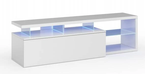 Meuble TV LED 1 Porte Et 4 Niches 2 Meuble TV LED 1 Porte Et 4 Niches – Image 2