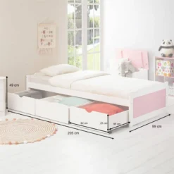 Lit Fonctionnel MIA 90x200 Cm -Promos Déco Vestiaire Boutique f75bf035ae2d4fae94815dd3444c4efe