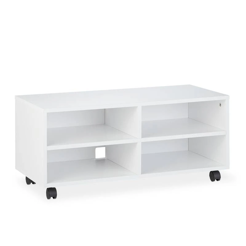 Meuble TV Avec 4 Compartiments Sur Roues 5 Meuble TV Avec 4 Compartiments Sur Roues – Image 5