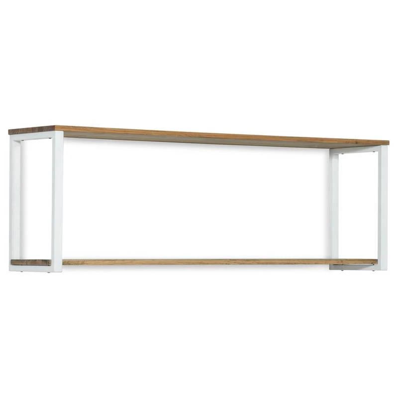 Étagère Murale Double 30x140x48 Blanc 1 Étagère Murale Double 30x140x48 Blanc