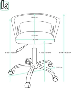 KAYELLES Chaise Bureau AYA (noir Marron) -Promos Déco Vestiaire Boutique feabf9b3d6404020941d36f6ed493896