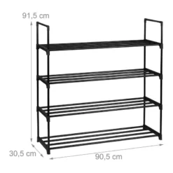 Étagère à Chaussures Métal Noir -Promos Déco Vestiaire Boutique ffbb64988caf4ed59d3a134ba2d9979c