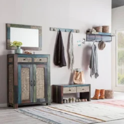 Porte-manteaux Mural Goa -Promos Déco Vestiaire Boutique garderobenbank goa akazie mango teilmassiv mehrfarbig 4357424