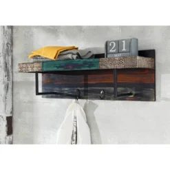 Panneau Porte-manteaux Goa -Promos Déco Vestiaire Boutique garderobenpaneel goa akazie mango teilmassiv mehrfarbig 4998020