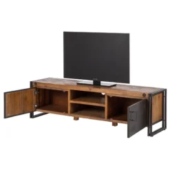 Meuble TV MANCHESTER 2 Rangements Milieu -Promos Déco Vestiaire Boutique lowboard manchester ii akazie massiv metall 4882936