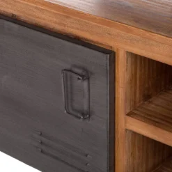 Meuble TV MANCHESTER 2 Rangements Milieu -Promos Déco Vestiaire Boutique lowboard manchester ii akazie massiv metall 4882940