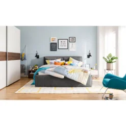 Lit Capitonné Kinx -Promos Déco Vestiaire Boutique polsterbett kinx webstoff 160 x 200cm anthrazit 5153988