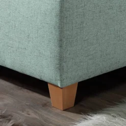 Lit Capitonné Kolbäck Tissu Structuré -Promos Déco Vestiaire Boutique polsterbett kolbaeck strukturstoff 160 x 200cm bettgestell ohne matratze lattenrost mintgrau 4702316