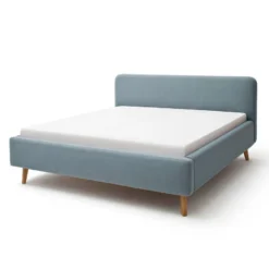 Lit Capitonné Mattis -Promos Déco Vestiaire Boutique polsterbett mattis webstoff eiche massiv eisblau eiche 160 x 200cm 5192852