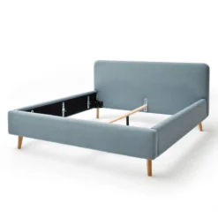 Lit Capitonné Mattis -Promos Déco Vestiaire Boutique polsterbett mattis webstoff eiche massiv eisblau eiche 160 x 200cm 5192856