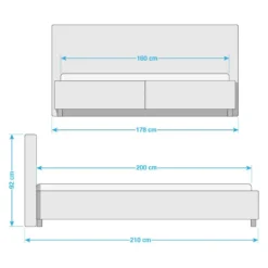 Lit Capitonné Parsberg II -Promos Déco Vestiaire Boutique polsterbett parsberg ii kunstleder 160 x 200cm kein bettkasten schwarz 5155940