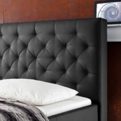 Lit Capitonné Pisa -Promos Déco Vestiaire Boutique polsterbett pisa kunstleder schwarz 4186016