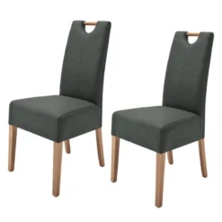 Lot De 2 Chaises Capitonnées Alessia II -Promos Déco Vestiaire Boutique polsterstuhl alessia ii 2er set kunstleder anthrazit eiche 4289292