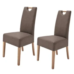 Lot De 2 Chaises Capitonnées Alessia II -Promos Déco Vestiaire Boutique polsterstuhl alessia ii 2er set kunstleder braun eiche 4285380