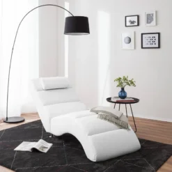 Chaise Longue De Relaxation Califfo -Promos Déco Vestiaire Boutique relaxliege califfo kunstleder weiss 4904588