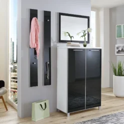 Panneau Porte-manteaux Alavere II -Promos Déco Vestiaire Boutique schuhkommode alavere ii anthrazit weiss 3756916