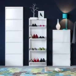 Meuble à Chaussures Holger -Promos Déco Vestiaire Boutique schuhschrank cabinet weiss 2550786