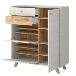 Armoire à Chaussures Calvi -Promos Déco Vestiaire Boutique schuhschrank calvi pinie weiss dekor eiche 4254424