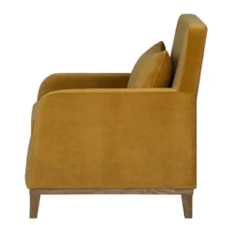 Fauteuil Blomma -Promos Déco Vestiaire Boutique sessel blomma samtstoff senfgelb nussbaum 3670849