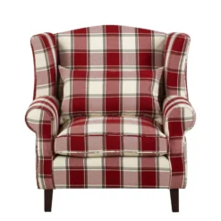 Fauteuil à Oreilles Colmar XL -Promos Déco Vestiaire Boutique sessel corteen webstoff rot beige 4283744
