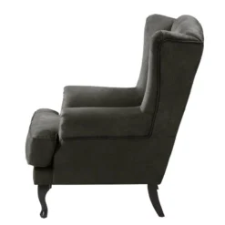 Fauteuil à Oreilles Miscol -Promos Déco Vestiaire Boutique sessel miscol antiklederlook mit hocker dunkelgrau 4886432